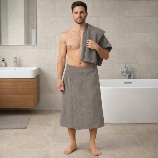 Комплект с килтом для сауны мужской "Vien" Eco Cotton 2 предмета haki