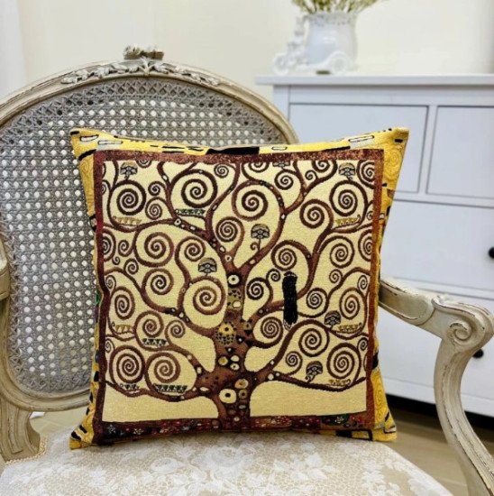 Декоративная наволочка "Гобелен" Древо жизни Густав Климт  45*45 (±2) см