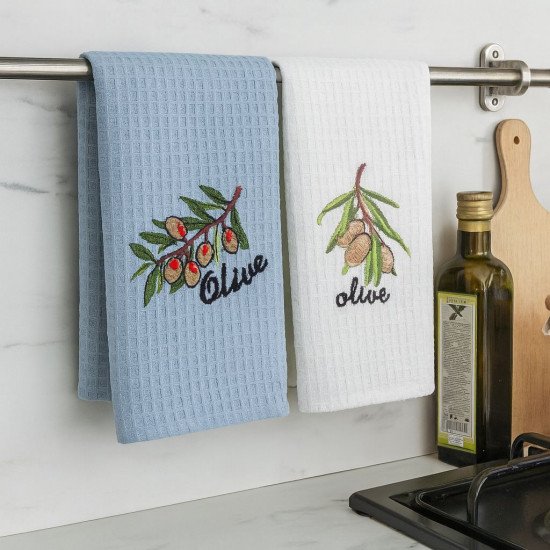 Комплект полотенец для кухни 2 шт. "Meteor" Olive v1 40*60 см