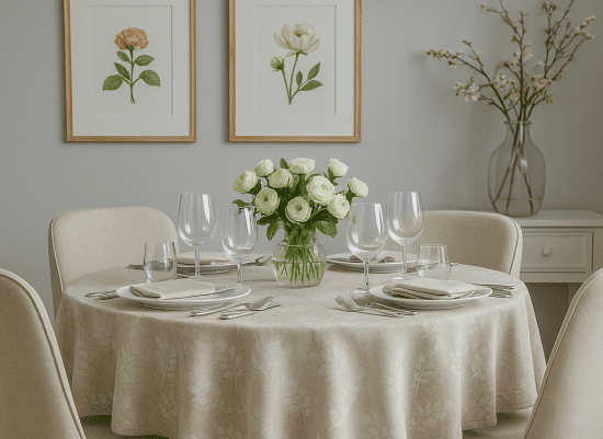 Скатерть круглая "Nova" Лен-Тефлон 2116 D 150 см