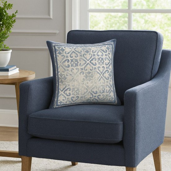 Декоративная наволочка "Гобелен" Классика синий 45*45 (±2) см