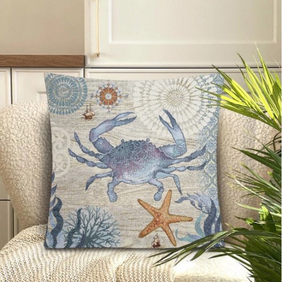 Декоративная наволочка "Гобелен" Мореплавание Краб 45*45 (±2) см
