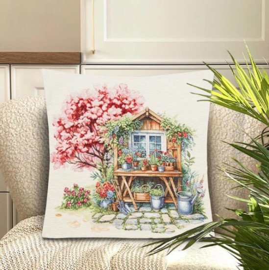 Декоративная наволочка "Гобелен" Сад Гортензия 45*45 (±2) см