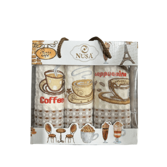 Комплект полотенец для кухни 3 шт. "Nusa" Кофе v6 35*50 см