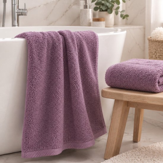 Полотенце махровое 1 шт "Коттон Дримс" грязно-розовый/5 lavander 40*60 см