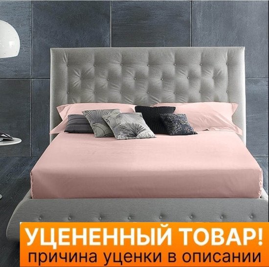 Уценка! Простыня на резинке "Примавель" Люкс Сатин чайная роза 140*200 высота 28 см