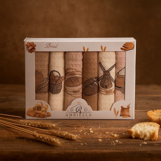Комплект полотенец для кухни 6 шт. "Ambiella" Хлеб 40*60 см