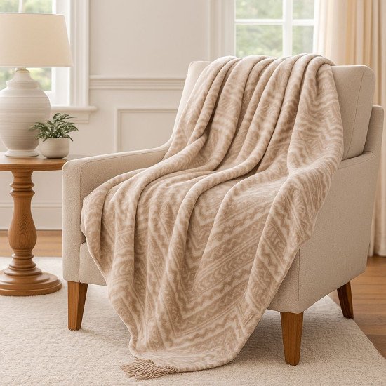 Плед "Pappel" Cotton 22122А бежевый 150*200 см