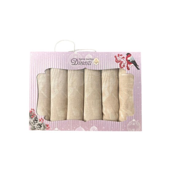 Комплект салфеток 12 шт "Dinosti" v.1 бежевый 42*42 см-12 шт.