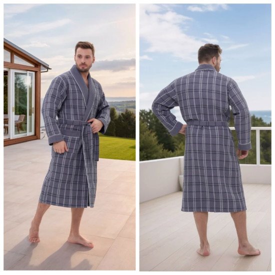 Халат мужской вафельный "Vien" Salvador anthracite 54 (3XL)