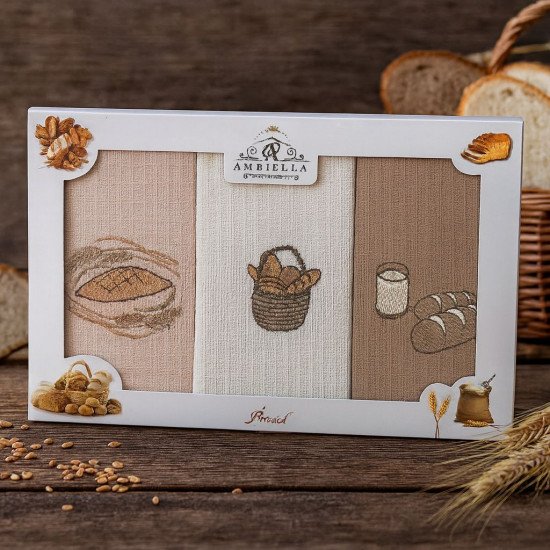 Комплект полотенец для кухни 3 шт. "Ambiella" Хлеб v1 40*60 см