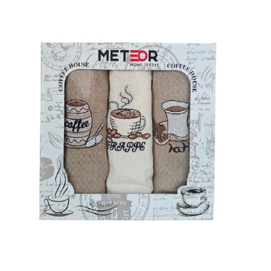 Комплект полотенец для кухни 3 шт. "Meteor" Lux Cofe Frappe 40*60 см