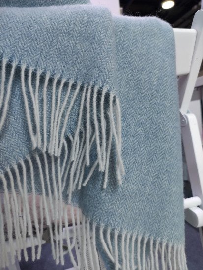 Плед "Paters" Laura белый/синий туман 140*200 см