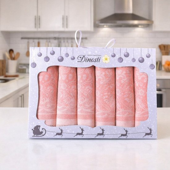 Комплект салфеток 12 шт "Dinosti" v.2 розовый 42*42 см-12 шт.