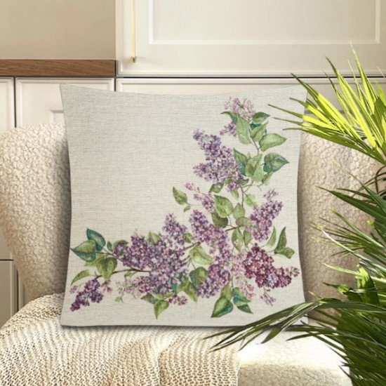 Декоративная наволочка "Гобелен" Сирень справа 45*45 (±2) см