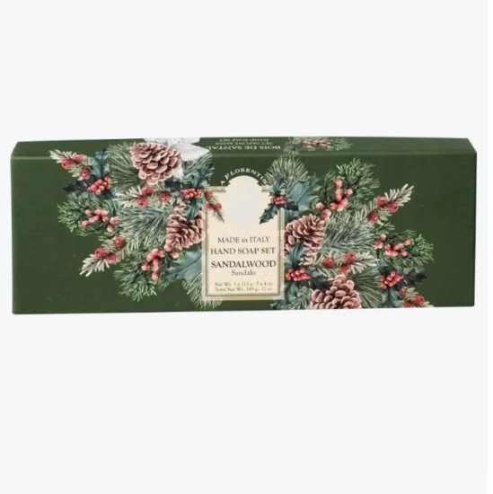 Подарочный набор парфюмированного мыла 3 шт. "La Florentina" Xmas/Новогодний Sandalwood / Сандаловое дерево 3*115 г