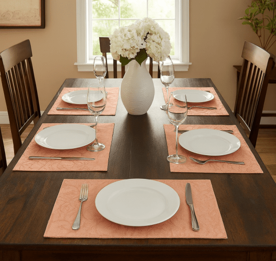 Комплект салфеток под столовые приборы 6 шт. "Nova" Валенсия персик 35*35 см