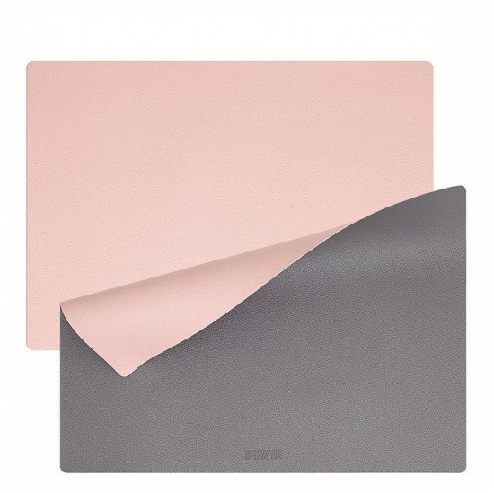Комплект двусторонних салфеток 2 шт. "Denastia" серый-розовый 32*45 см