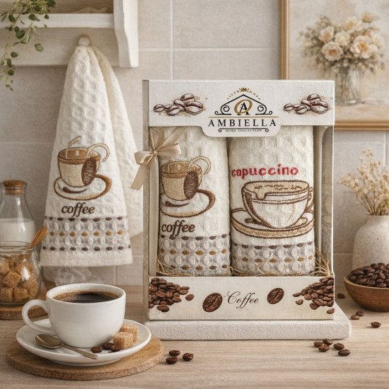 Комплект полотенец для кухни 2 шт. "Ambiella" Кофе-4 35*50 см