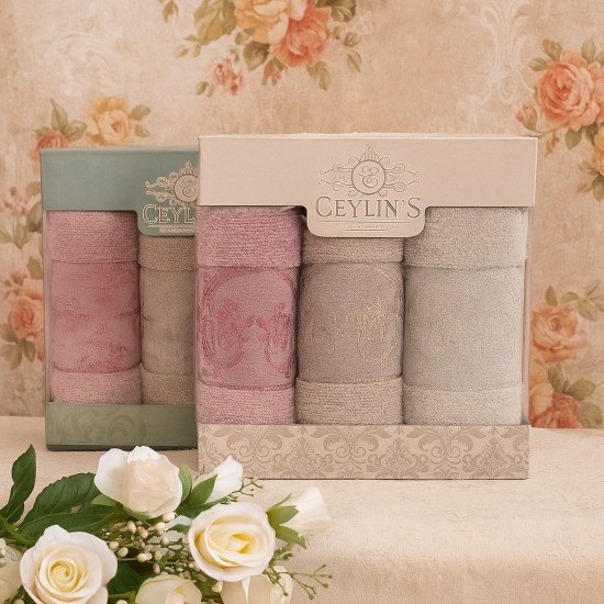 Комплект махровых полотенец для кухни 3 шт. "Ceylin's" Жаккард v2 30*50 см