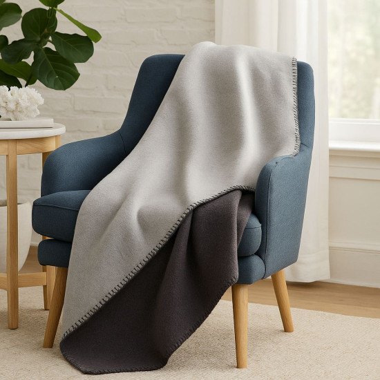 Плед "Pappel" Cotton двусторонний 578556 темно-серый/серый 150*200 см