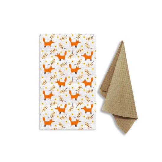 Комплект кухонных полотенец с петельками 2 шт  "Гранд Стиль" лис и рябина 35*60 см