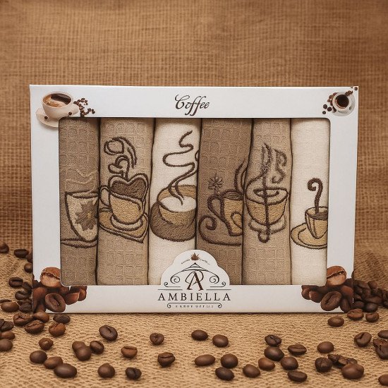 Комплект полотенец для кухни 6 шт. "Ambiella" Кофе 40*60 см