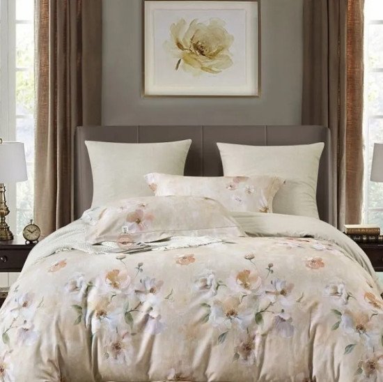 Постельное белье с одеялом-комфортер "Asabella"- 2280-20SP Дуэт (семейное)