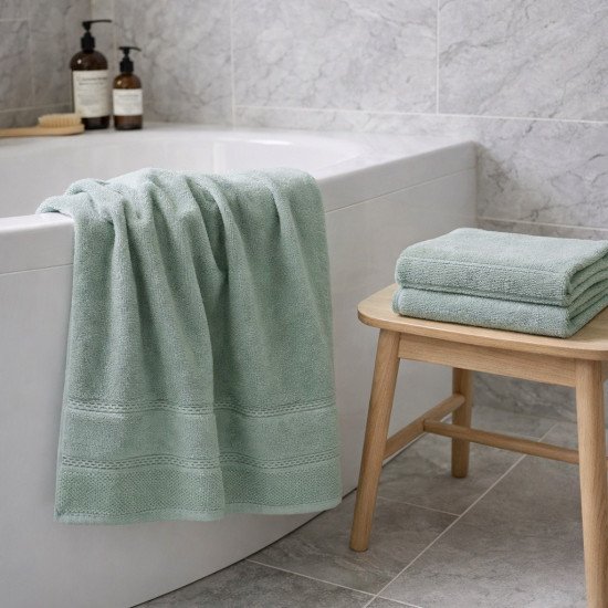 Полотенце махровое 1 шт "Cleanelly" Tessitura зеленый 13-5305 70*140 см