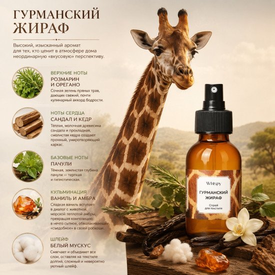 Аромаспрей для текстиля в коробке "Виспи" Гурманский жираф 100 мл