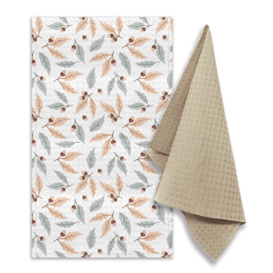 Комплект кухонных полотенец с петельками 2 шт  "Гранд Стиль" жёлуди 35*60 см