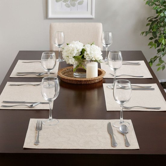 Комплект салфеток под столовые приборы 6 шт. "Nova" Валенсия слоновая кость 35*35 см