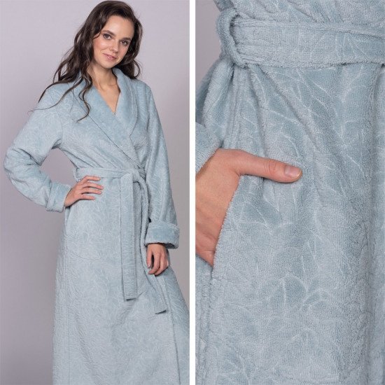 Халат женский велюровый "Vien" Carlotta niagara 56 (4XL)