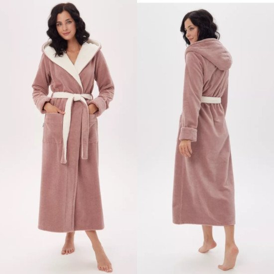 Халат женский велюровый "Vien" Daniella сухая роза 48-50 (L/XL)
