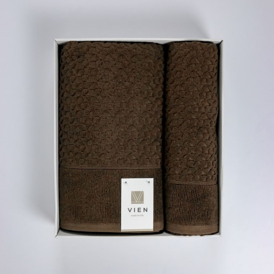 Комплект махровых полотенец 2 шт. "Vien" Bondy chocolate 50*90 см, 70*140 см