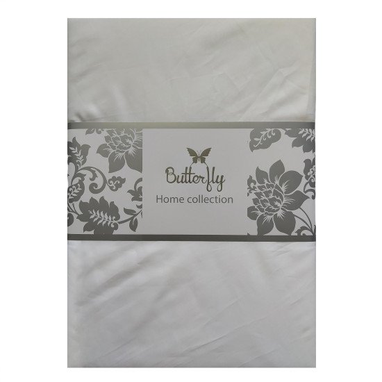 Простыня на резинке "Butterfly" Сатин Делюкс 349 белый 120*200 высота 35 см