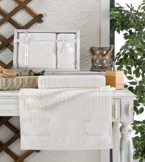 Комплект махровых полотенец 2 шт. "Филиппус" Пилиумунус кремовый 50*90 см, 70*140 см