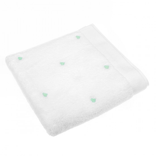 Полотенце махровое "Softcotton" Love белый-зеленый 50*100 см