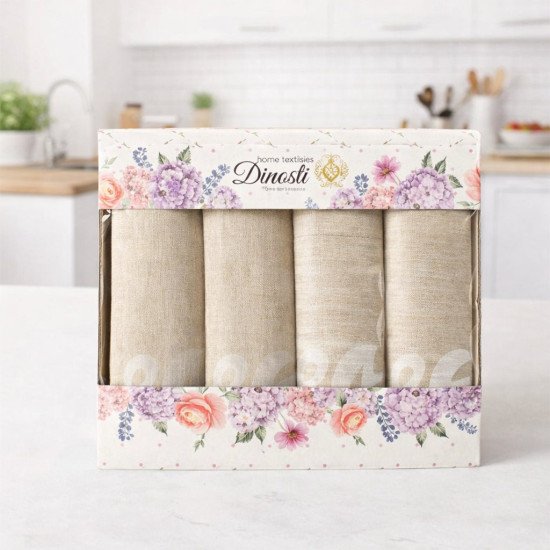 Комплект салфеток 4 шт "Dinosti" v.4 бежевый 42*42 см-4 шт.