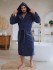 Халат мужской велюровый "Vien" Maximus с капюшоном denim 48 (L)