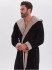 Халат мужской велюровый "Vien" Milano с капюшоном black 52 (2XL)