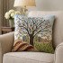 Декоративная наволочка "Гобелен" Домики Древо серебро 45*45 (±2) см