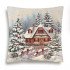 Декоративная наволочка "Гобелен" Снеговики Домик 45*45 (±2) см