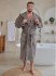 Халат мужской велюровый "Vien" Maximus с капюшоном beige 50 (XL)
