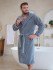 Халат мужской велюровый "Vien" Maximus с капюшоном grey 50 (XL)