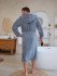 Халат мужской велюровый "Vien" Maximus с капюшоном grey 50 (XL)