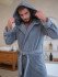 Халат мужской велюровый "Vien" Maximus с капюшоном grey 50 (XL)