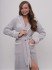 Халат женский велюровый "Vien" Juliette с капюшоном серебро 54 (3XL)