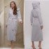 Халат женский велюровый "Vien" Juliette с капюшоном серебро 54 (3XL)