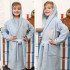 Халат детский велюровый "Vien" Teddy голубой 2-4 года